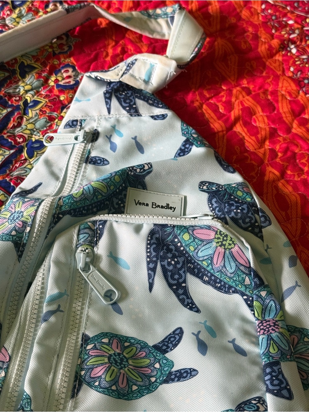 Vera Bradley Light Blue Sea Turtle Sling Bag - Picture 2 of 5